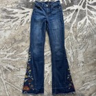 Ashley Mason Embroidered Flare Bell Bottom Festival Hippie Boho Jeans Sz 0/24 — photo 1