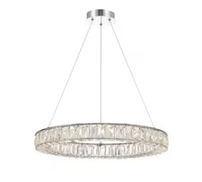 allen + roth Aurelis Gloss Chrome Glam Integrated LED Crystal 5336397 Chandelier