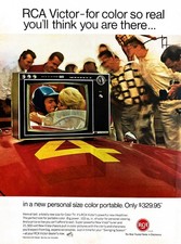 1967 RCA TELEVISION SET Original Vintage Print Ad Victor Portable TV 10" x 13.5"