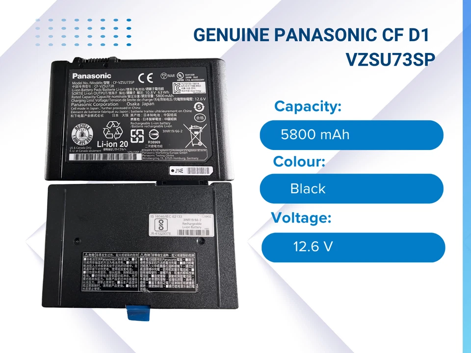 Genuine Panasonic CF D1 CF-VZSU73SP 63 Wh Battery CF-D1 mk1, mk2, mk3 - Image 3 of 4