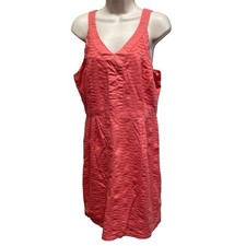 Old Navy Sleeveless Eyelet Sun Dress Cotton Size 12 Coral Pink Lined