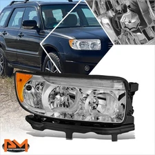 For 06-08 Subaru Forester OE Style Passanger Right Side Chrome/Amber Headlight