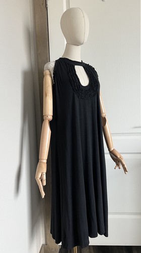 Double D Ranch Size XL Black Ruffle Keyhole Dress Sleeveless Jersey Stretch - Bild 6 von 15