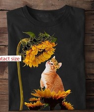 cute cat and sunflower