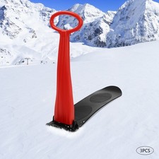 Portable Ski Scooter 3-Piece Fold-up Snow Scooter with Grips for Kids Teenagers