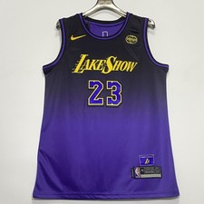 Lebron James #23 Jersey Black-Purple Gradient Men's Jersey Embroidered / S-2XL