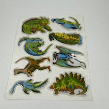Vintage Puffy Prehistoric Dinosaur Stickers Unstuck, New Not Packaging 4.5”x6”