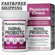 Physician’s Choice Vaginal Probiotic 30 Caps – pH Balance, Cranberry, 6B CFUs
