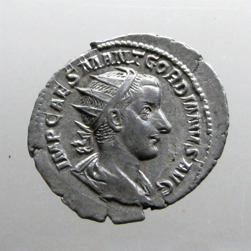 GORDIAN III SILVER ANTONINIANUS___Teen Emperor - Roman Empire___HOLDING ABACUS