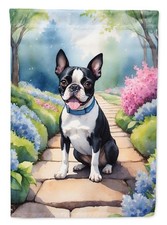 Caroline's Treasures Boston Terrier Spring Path House Flag DAC6578CHF