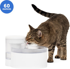 PetSafe Outlast Pumpless Cat Water Fountain, White, 60-oz