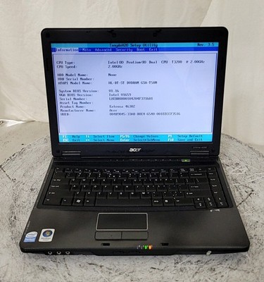 ACER EXTENSA 4630Z PC Laptop Intel PENTIUM DUAL T3200 4GB SEE NOTES