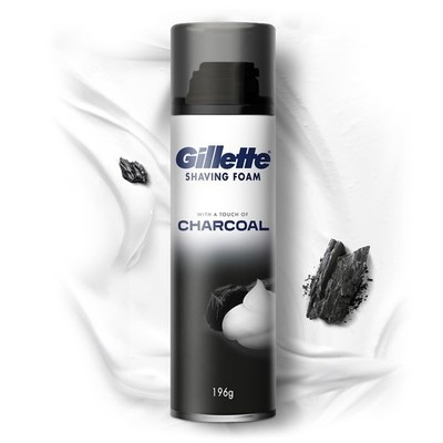 Gillette Shaving Foam with a Touch of Charcoal - 196 gm Free Shipping