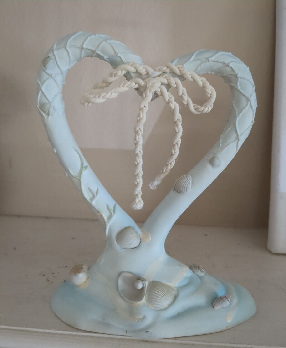 Beachy heart wall hanging and heart shelf sitter LOVE Bojo art