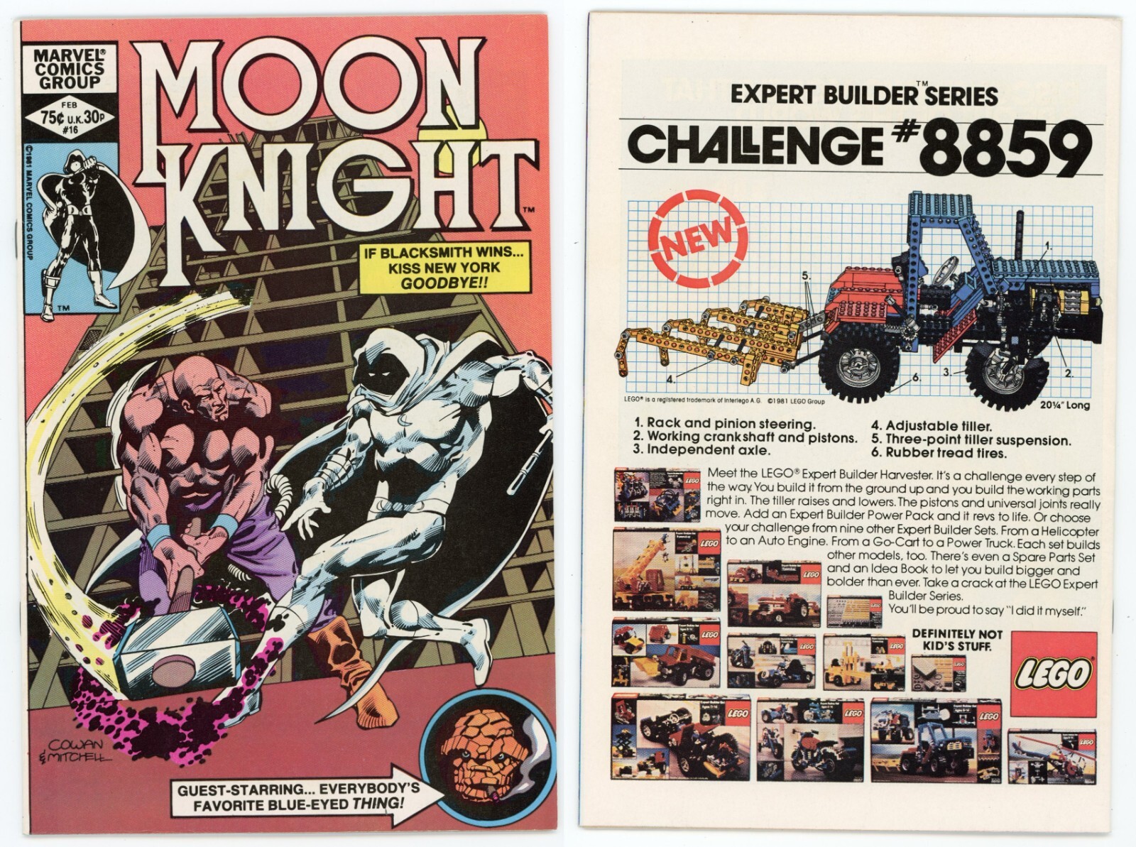 Moon Knight #16 (CASI NUEVO-9.2) 1a aparición Blacksmith The Thing 1982 Marvel Comics