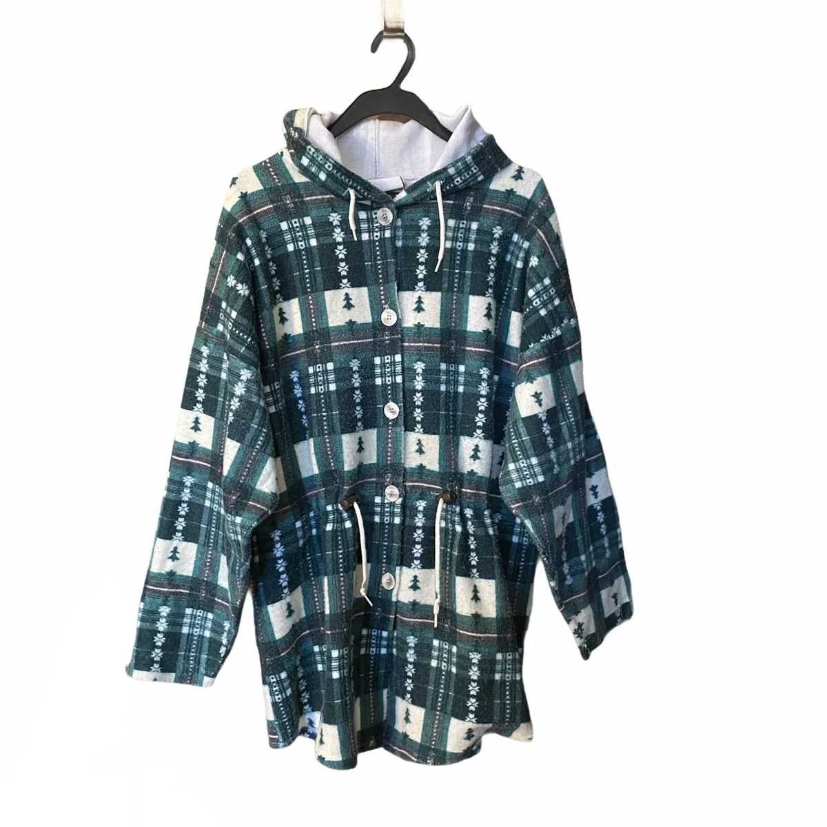 90s flannel hoodie clearance