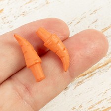 Package of 12 Ultra Miniature 3/4" Orange Resin Bent Carrot Noses