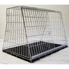 34" Sloping Car Dog Crate Cage Folding Travel Pet Carrier for Hatchback Estate