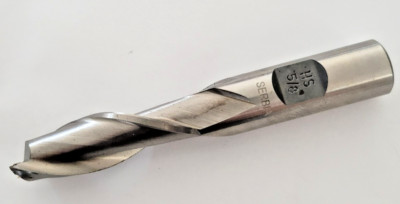 End Mills HSS 2-FL Single End, 5 Pcs Size 5/8 x 5/8, Long, FRA New, Lot #69
