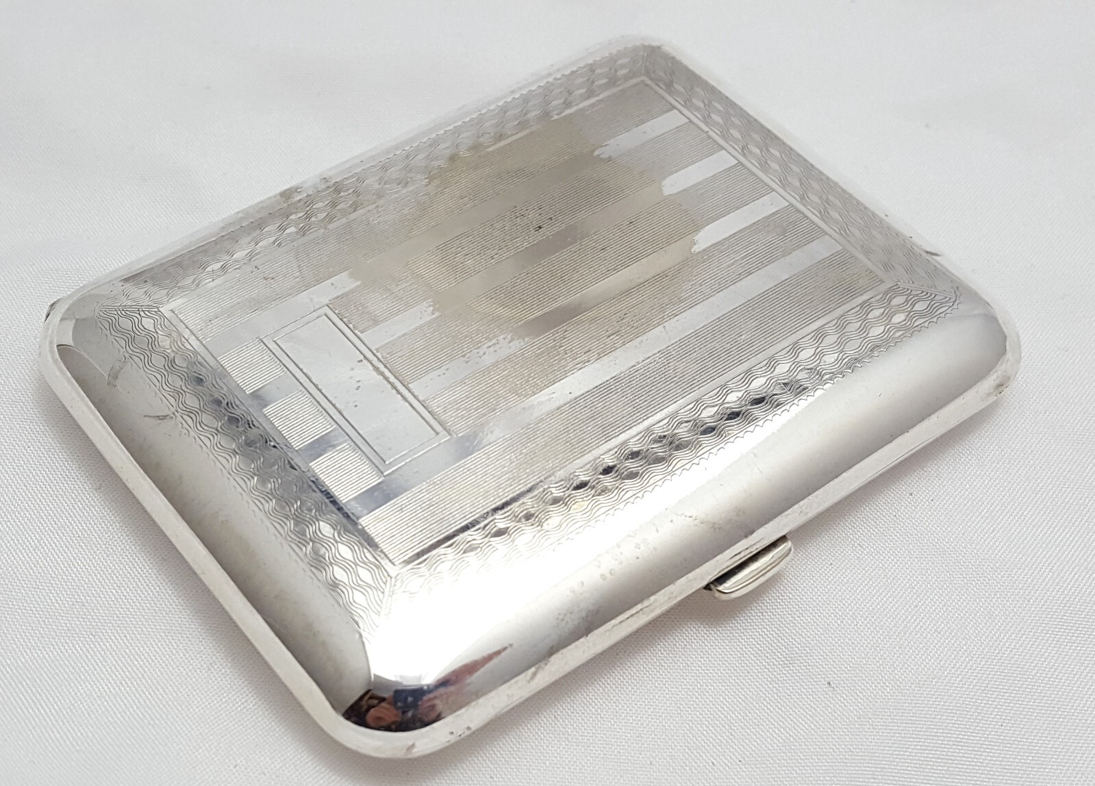 Vintage Silver Plate EAM USA Made Cigarette & Card Holder Box No Monogram