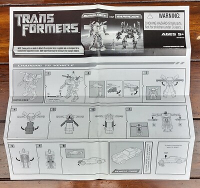 Transformers Movie First Encounter: Bumblebee vs Barricade Instruction Sheet