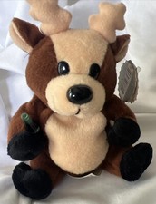 Reindeer Brown Bean Bag Plush Coca Cola Winter 1998 6" Christmas North Pole