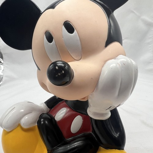 Vintage Applause Disney Mickey Mouse Plastic Piggy Coin Bank - 9" Tall No Plug - Picture 12 of 12