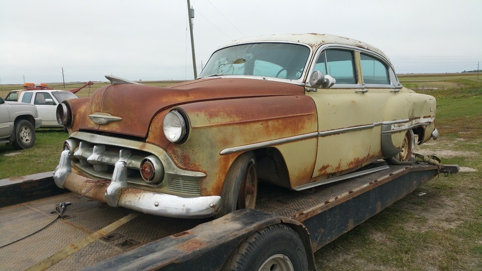 Glass Windshield & TRIM Molding Window 2 4 Door 1953 53 1954 54 Chevy ...