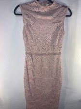 Windsor Pink Womens Dress W/Lace Size Large Juniors #670