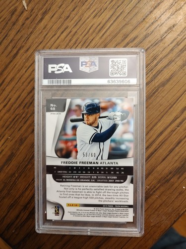 2015 PRIZM /60 FREDDIE FREEMAN #68 ORANGE PRIZM BRAVES DODGERS PSA 10 - Picture 2 of 2