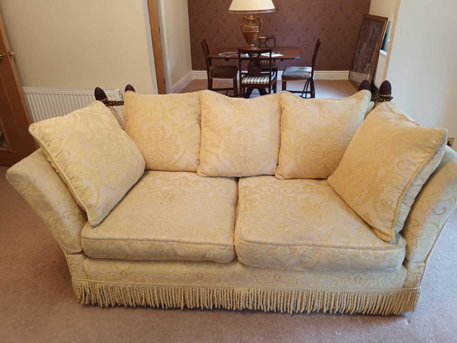 Pair Of Knole Style Drop Arm Sofas eBay