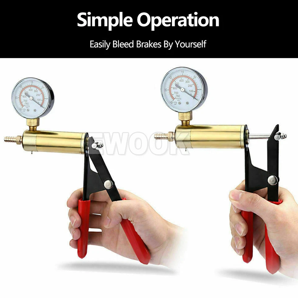 Hand-Held Brake Bleeder Tester Set Bleed Kit Car Motorbike Bleeding Vacuum Pump - image 3 of 4