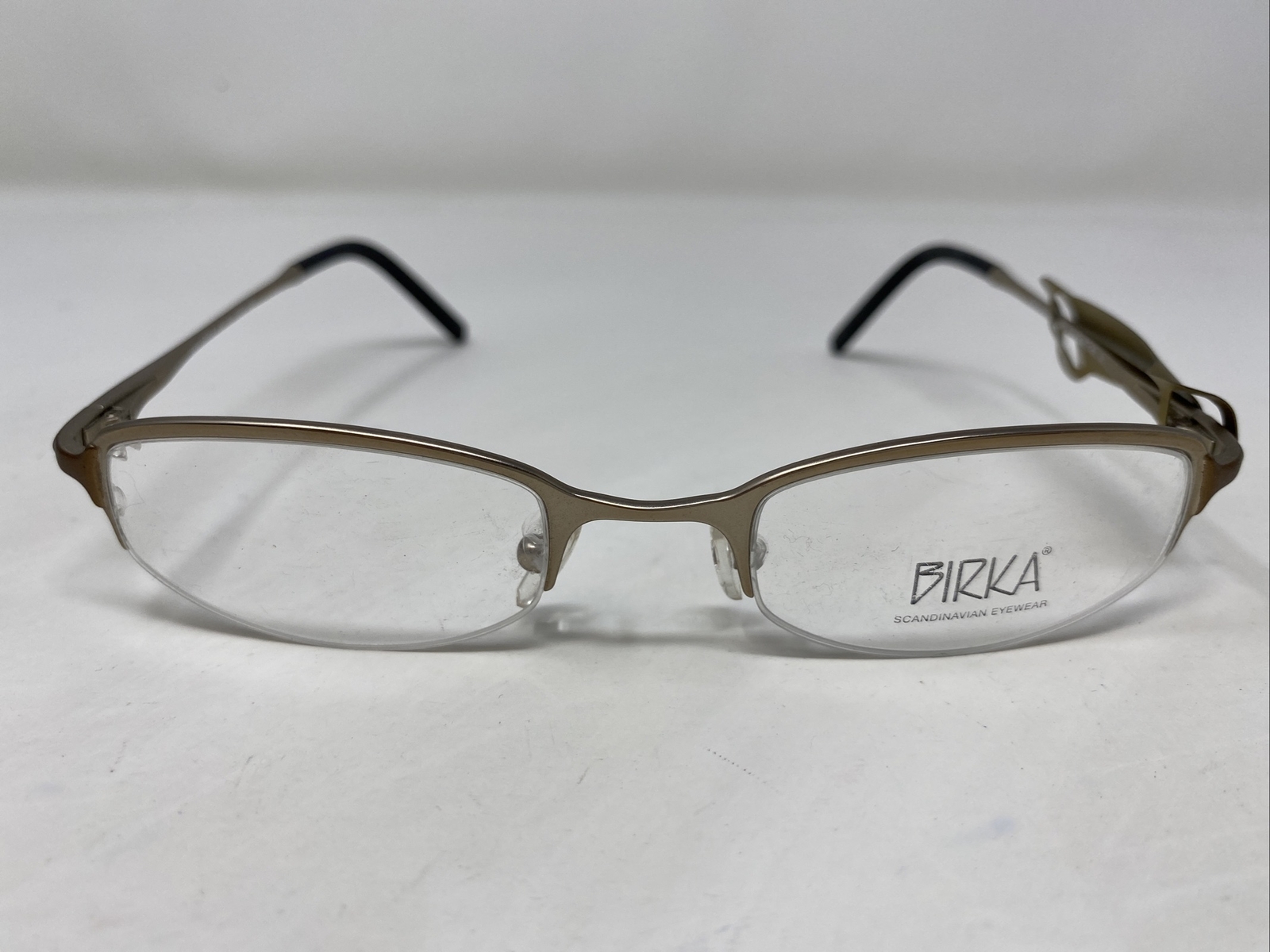 Marco de anteojos BIRKA 3280 3279 48-20-135 antiguo de metal dorado medio borde OK00
