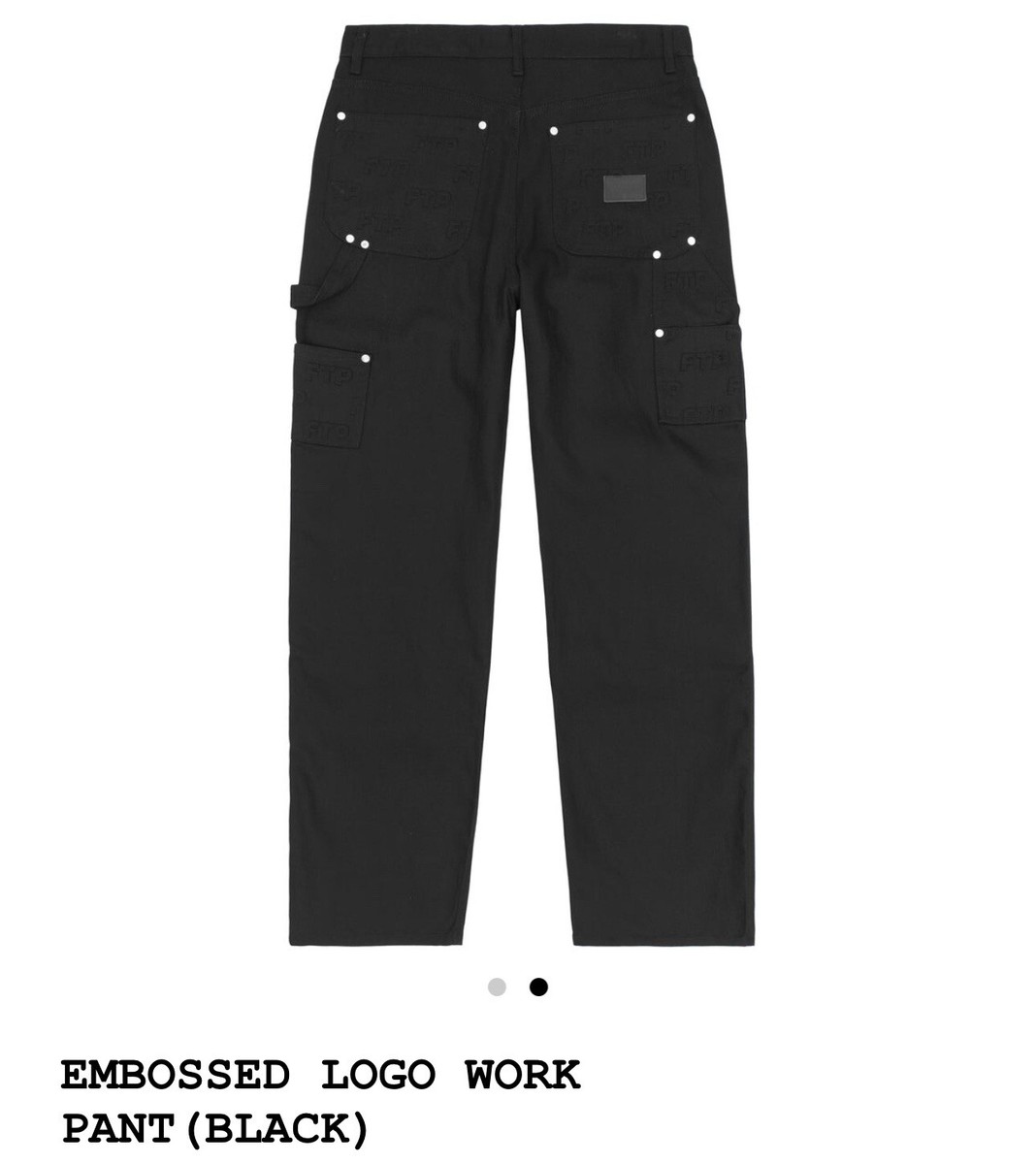 FTP Embossed All Over Logo Double Knee Work Pant Size 34 FTP Embossed All Over Logo Double Knee Work Pant Size 34