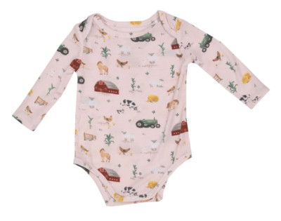 Angel Dear Baby Girl Farm Big Red Barn  One Piece Bodysuit  Size 3-6  Month NEW