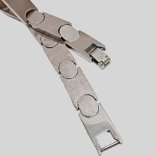 Bracelet heavy link silver tone possibly stai...