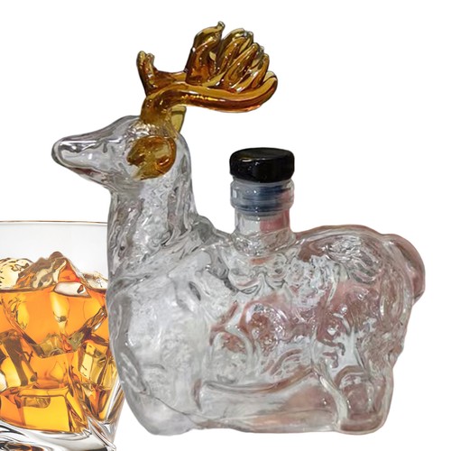 Whiskey Decanter Vintage Animal Glass Crystal Bottle Wine Stopper Bar Scotch Rum - Picture 7 of 16