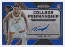 2023 Panini Prizm Draft Picks TIMMY ALLEN College Penmanship Blue Prizm /125