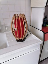 Lampe chevet osier rotin style vintage 