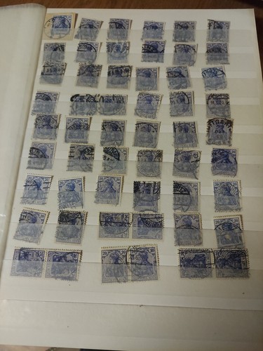 Germany -1905-19 "20pf" Germania town cancel/color stamp lot 50+ Scott cat # 84