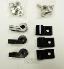 Hard Brake Fuel Line Mount Brackets Clamps 3/16" 6-Pack ALUMINUM Anodized BLACK