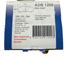 ADB REAR BRAKE PAD ADB1200 for LEXUS 1990-on GX