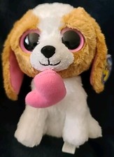NWT 2011 TY Beanie BOOS - plush COOKIE Puppy Or Dog - Heart in Mouth