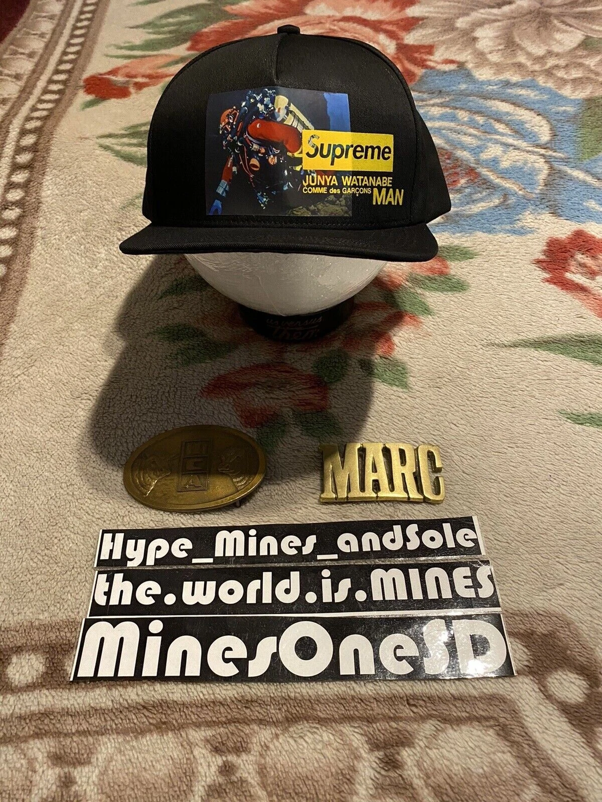 Chapeau 5 panneaux Supreme x JUNYA WATANABE CDG MAN Nature neuf avec étiquette   Noir