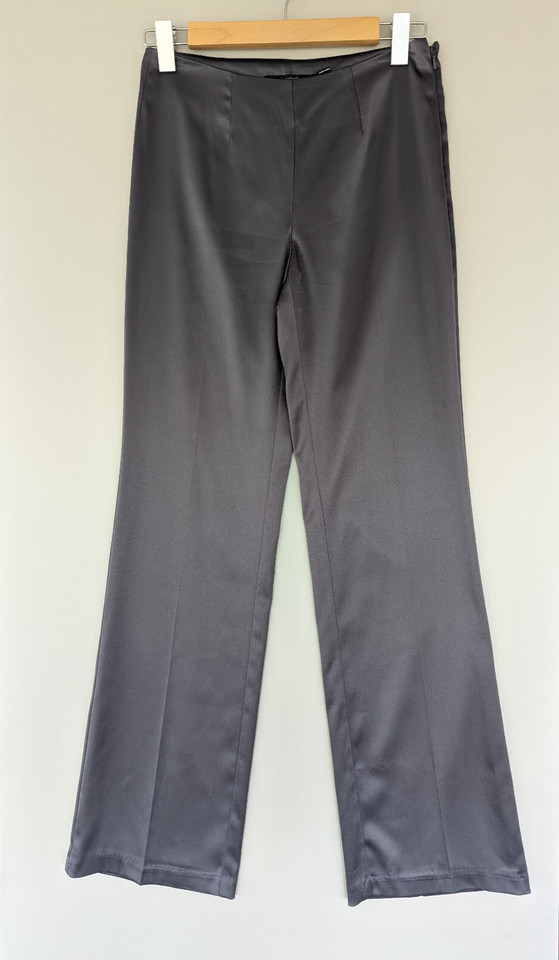 EVENTS COLLECTION Womens Pants Sz6 Grey Satin Straight Leg Mid Rise Formal Event