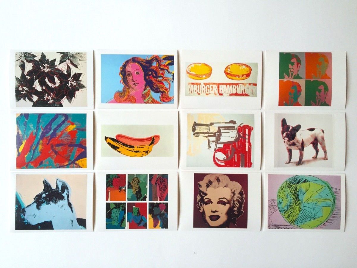 ANDY WARHOL VINTAGE 1989 RARE POP ART POSTCARDS AW