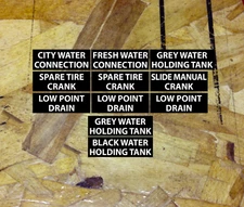 RV Camper Motorhome 5th Water Black Grey Tank Replacement Label Decals Sticker B