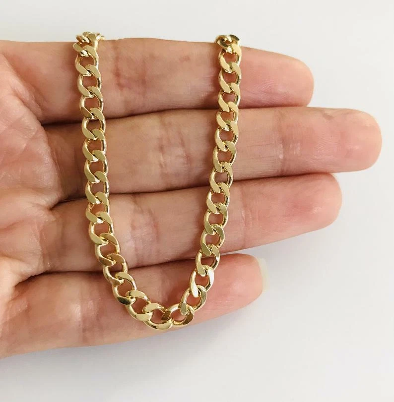 14k Gold Filled Cuban Anklet 10" long /Tobillera Bano de Oro Cubana 10" - CU100 - Image 2 of 4