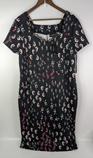 NWT LANE BRYANT Black Floral Dress Short Sleeve V neck Slimming Size 18/20