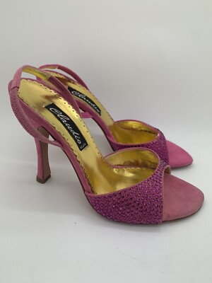 Francesco Sacco Women's Suede Pink Crystal Shoes Size 35 (US 4.5) Retail $420